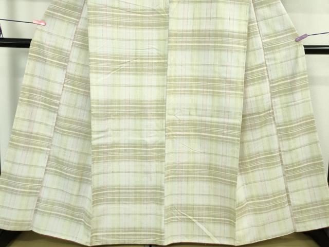 平和屋着物●極上　結城紬　横段文　逸品　DZAB2531kh6_3