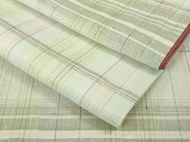 平和屋着物●極上　結城紬　横段文　逸品　DZAB2531kh6_7