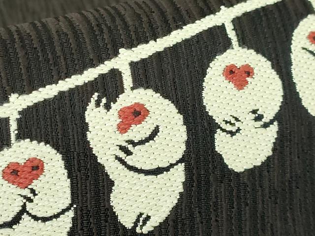 平和屋着物●極上　太鼓柄袋帯　豆ざる　黒地　金糸　逸品　DZAB2616kh6 平和屋着物○極上 太鼓柄袋帯 豆ざる 黒地 金糸 逸品 DZAB2616kh6