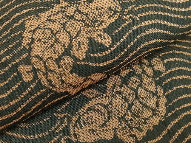 平和屋着物●極上　勝山織物　六通柄袋帯　荒磯　黒地　逸品　DZAB2696kh6