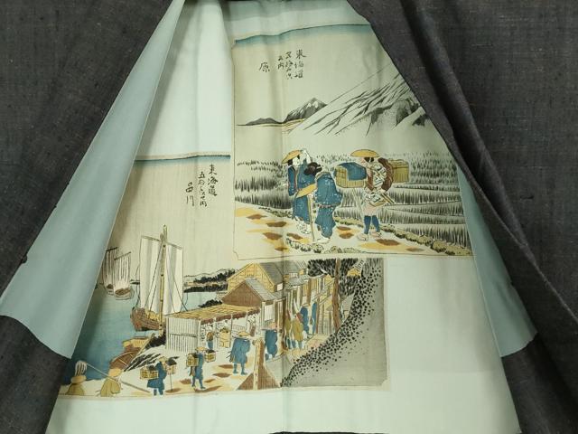 平和屋着物●極上　男性　紬　アンサンブル　濃藍色　逸品　DZAB2702kh6 平和屋着物○極上 男性 紬 アンサンブル 濃藍色 逸品 DZAB2702kh6 平和