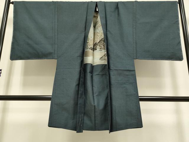平和屋着物□極上 男性 本場大島紬 アンサンブル 長羽織 100亀甲 総
