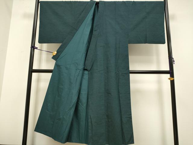 平和屋着物□極上 男性 紬 アンサンブル キングサイズ 長羽織 濃い錆