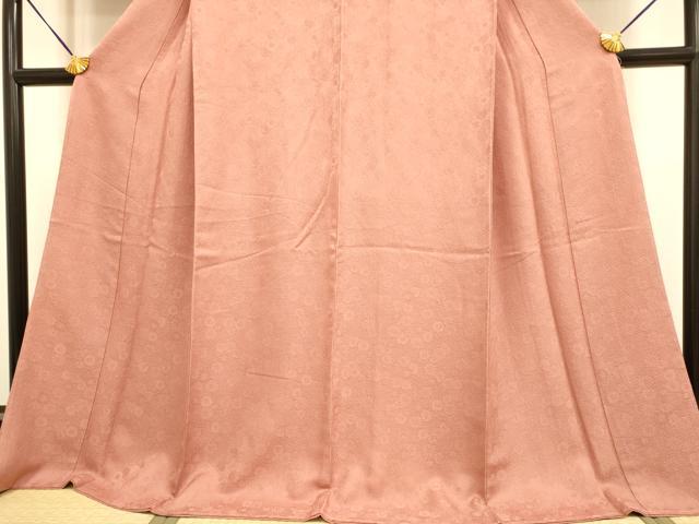平和屋着物●極上　色無地　舞花地紋　真赭色　ロング丈　逸品　未使用　DZAB2728kh6_4
