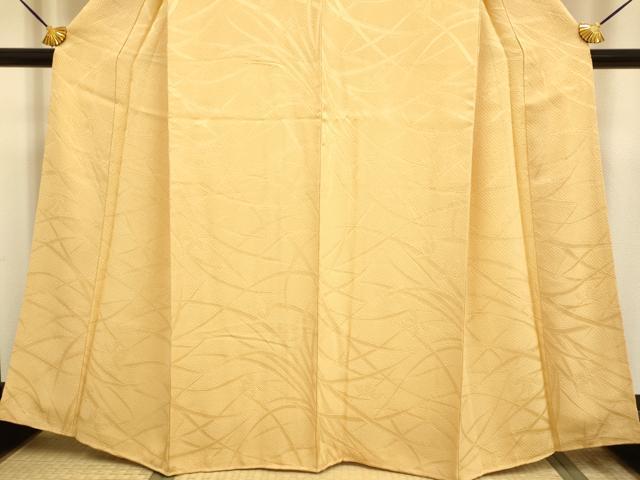 平和屋着物●極上　色無地　草葉地紋　杏色　逸品　未使用　DZAB2731kh6_4