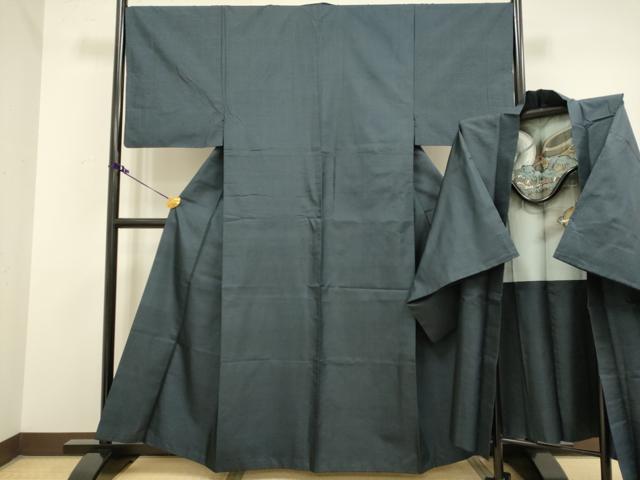 平和屋着物□極上 男性 本場大島紬 アンサンブル 長羽織 100亀甲 総
