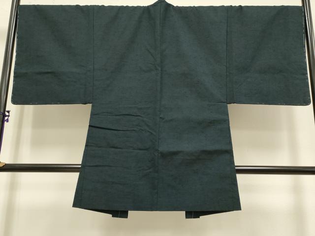 平和屋着物■極上　男性　紬　アンサンブル　長羽織・髭紬　濃い藍鉄色　逸品　未使用　DZAB2743kh6_6