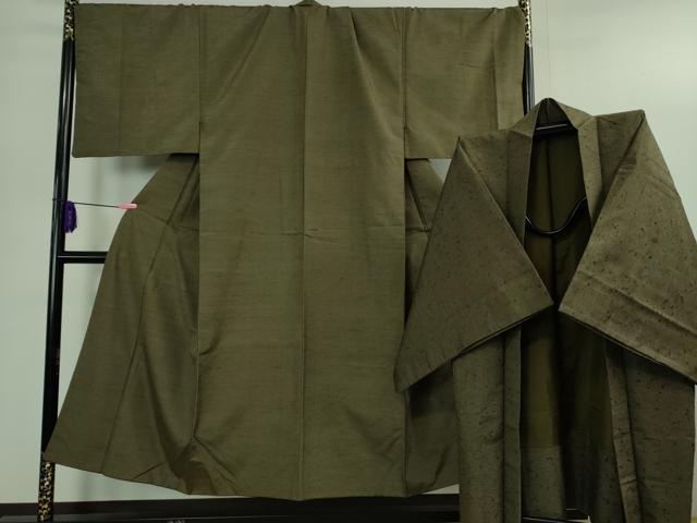 平和屋着物○男性 本場大島紬 アンサンブル 長襦袢(無双仕立て)セット