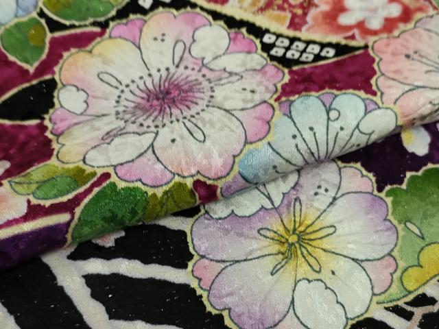 平和屋本店○極上 振袖・長襦袢(無双仕立て・半衿刺繍)セット 辻が花