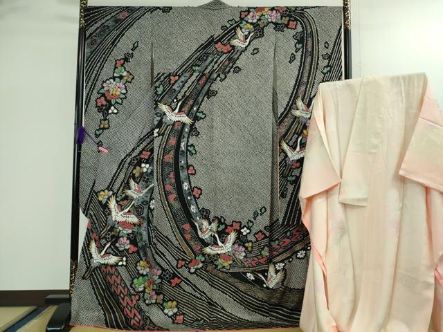 平和屋着物○本場真綿結城紬 草木染 間道 証紙付き 正絹 逸品 CAAX4728ut