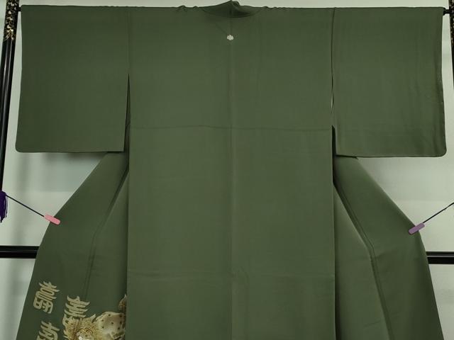 平和屋本店●極上　色留袖　駒刺繍　唐獅子　仙斉茶色地　金彩　逸品　DZAB2763kh6_2