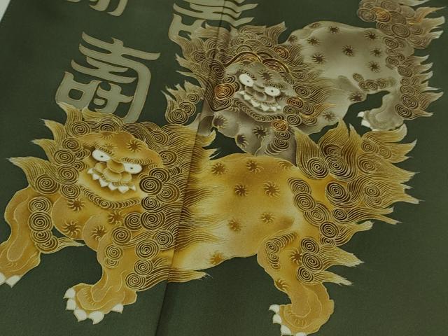 平和屋本店●極上　色留袖　駒刺繍　唐獅子　仙斉茶色地　金彩　逸品　DZAB2763kh6_5