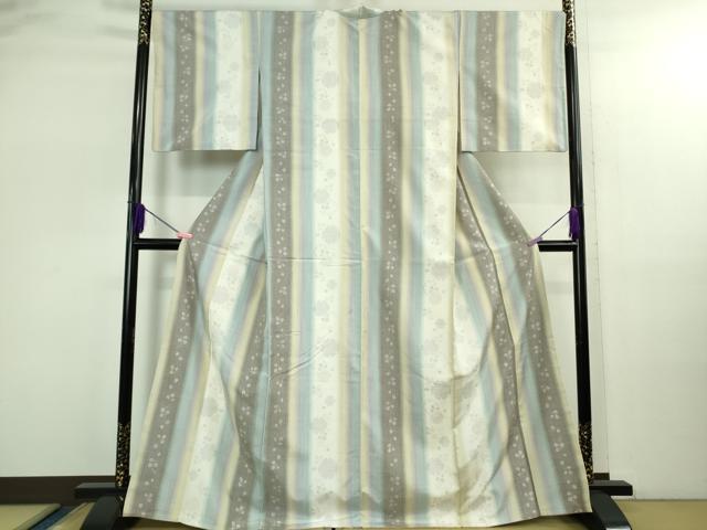 平和屋着物●極上　結城紬　80亀甲　飛び亀甲柄　雪輪間道　逸品　DZAB2799kh6_1
