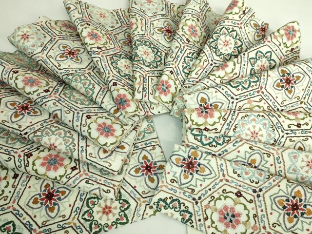 平和屋本店●極上　中国三大刺繍　相良刺繍　袋帯　亀甲花文　逸品　DZAB2852kh6 平和屋本店○極上 中国三大刺繍 相良刺繍 袋帯 亀甲花文 逸品