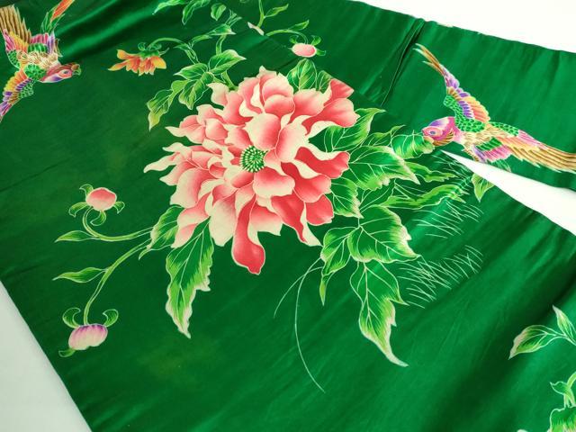 平和屋着物●極上　アンティーク　大正ロマン　九寸名古屋帯　花鳥文　逸品　DZAB2868kh6_1