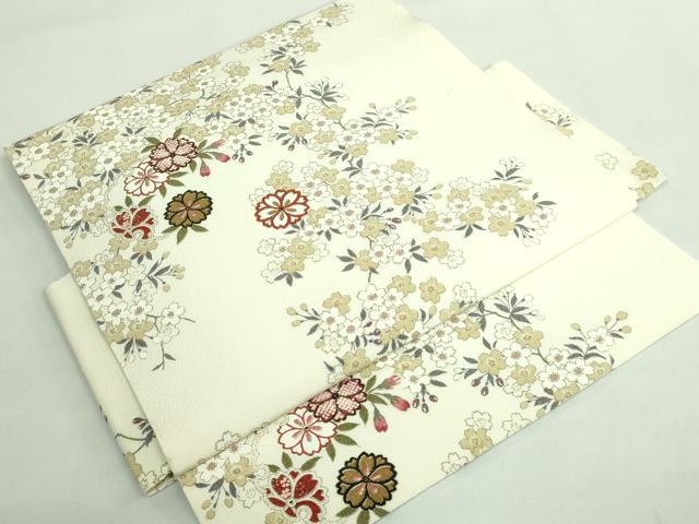 平和屋着物●極上　つけ帯　雪輪舞桜　金彩　縮緬地　逸品　DZAB2892kh6 平和屋着物○極上 つけ帯 雪輪舞桜 金彩 縮緬地 逸品 DZAB2892kh6の