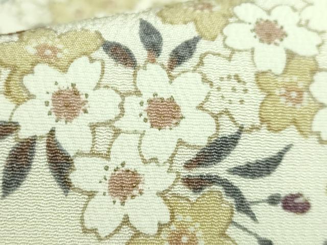 平和屋着物●極上　つけ帯　雪輪舞桜　金彩　縮緬地　逸品　DZAB2892kh6 平和屋着物○極上 つけ帯 雪輪舞桜 金彩 縮緬地 逸品 DZAB2892kh6の