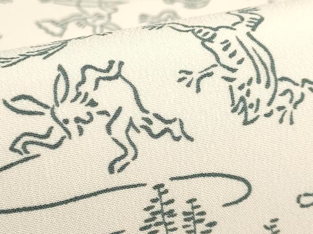 平和屋着物●極上　九寸名古屋帯　鳥獣戯画　色　逸品　未使用　DZAB2903kh6