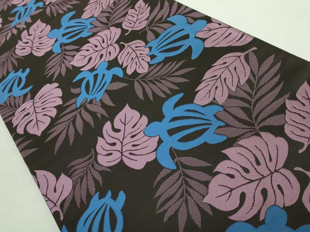 平和屋着物●極上　全通柄袋帯　ウミガメ　憲法黒茶色地　逸品　DZAB2946kh6 平和屋着物○極上 全通柄袋帯 ウミガメ 憲法黒茶色地 逸品 DZAB2946kh6