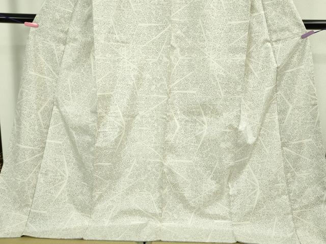 平和屋本店●極上　本場大島紬　白大島　7マルキ　切嵌花文　ロング丈　逸品　未使用　DZAB2964kh6_3