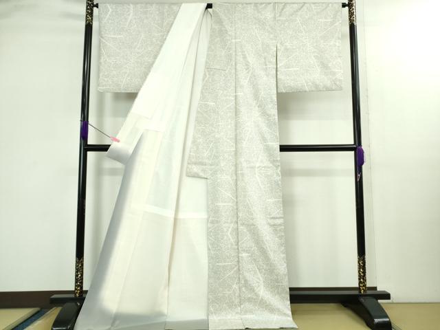 平和屋本店●極上　本場大島紬　白大島　7マルキ　切嵌花文　ロング丈　逸品　未使用　DZAB2964kh6_1