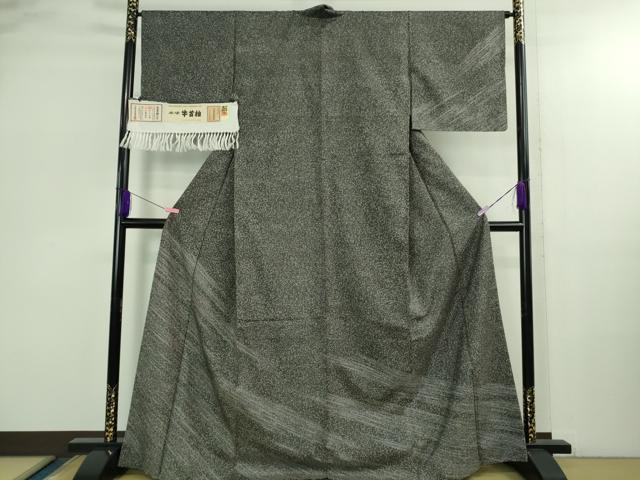 平和屋本店●極上　石川県指定無形文化財　牛首紬　白山工房　手織り　訪問着　刺繍　輪重ね　霞文　証紙付き　逸品　DZAB2968kh6