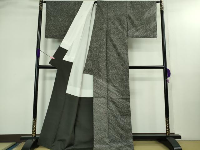 平和屋本店●極上　石川県指定無形文化財　牛首紬　白山工房　手織り　訪問着　刺繍　輪重ね　霞文　証紙付き　逸品　DZAB2968kh6_1