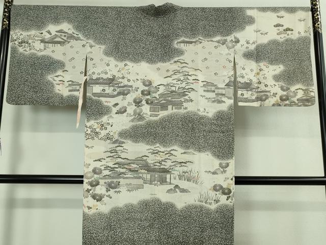 平和屋着物＃極上 染織の名門 しょうざん 生紬 道中着 ロング丈 御所解