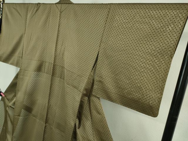 平和屋着物＊極上　夏物　夏お召　紗　風通織　生壁色地　逸品　DZAB2994kh6_3