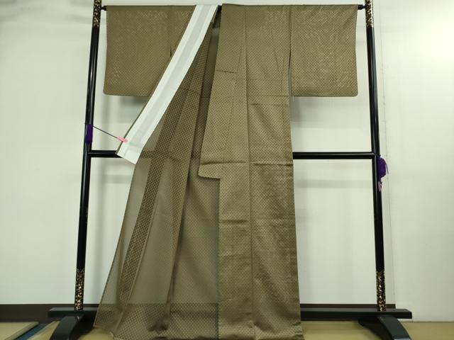 平和屋着物＊極上　夏物　夏お召　紗　風通織　生壁色地　逸品　DZAB2994kh6_2