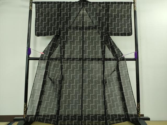 平和屋着物＊極上　夏物　本場琉球絣　夏琉球　青褐色地　反端付き　逸品　未使用　DZAB3002kh6_1