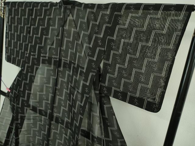 平和屋着物＊極上　夏物　本場琉球絣　夏琉球　青褐色地　反端付き　逸品　未使用　DZAB3002kh6_3