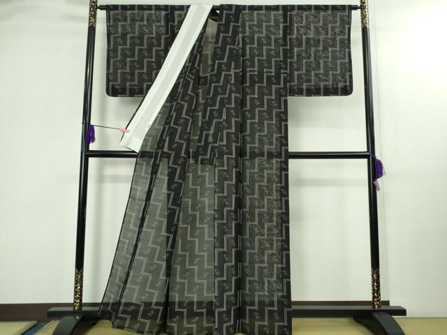 平和屋着物＊極上　夏物　本場琉球絣　夏琉球　青褐色地　反端付き　逸品　未使用　DZAB3002kh6_2