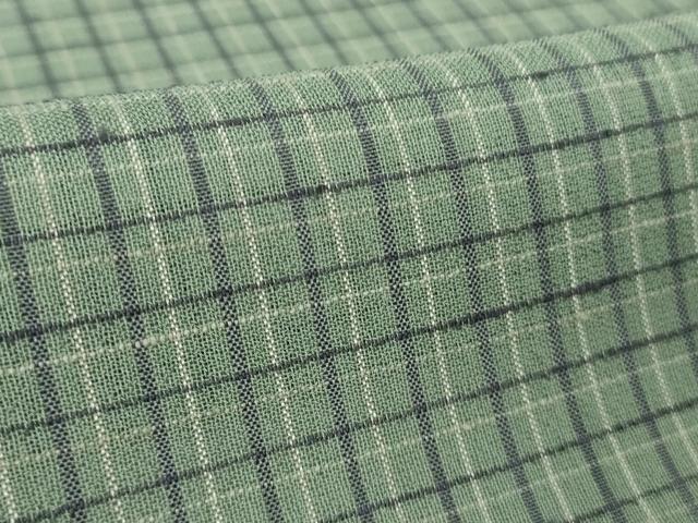 平和屋着物＊極上　夏物　京の名門・菱屋六右ェ門　紬　格子　反端付き　逸品　DZAB3006kh6_7