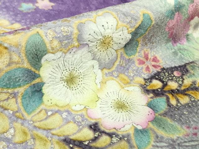 平和屋着物●極上　振袖　辻が花　暈し染め　金彩　金通し地　逸品　DZAB3035kh6_7