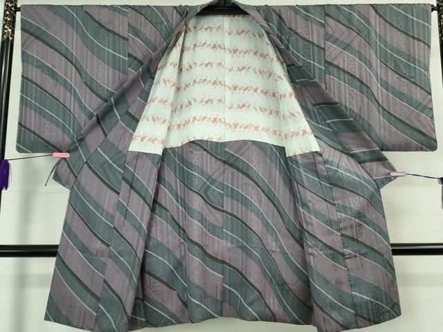 平和屋着物＃極上　染色作家　斉藤三才　道中着　ロング丈　三才鳥　逸品　DZAB3052kh6 平和屋着物＃極上 染色作家 斉藤三才 道中着 ロング丈 三才鳥 逸品