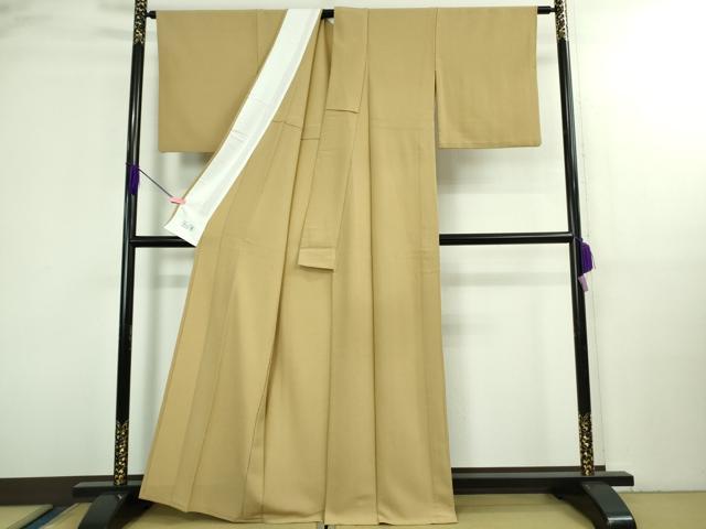 平和屋着物▽極上　洗える最高級着物　＜英＞はなぶさ謹製　色無地　単衣　枯色　たとう紙付き　逸品　DZAB3069kh6_1