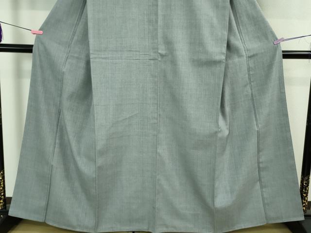 平和屋本店●極上　本場結城紬　重要無形文化財　色無地　藍鼠色　逸品　未使用　DZAB3097kh6_4