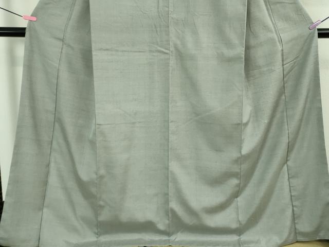 平和屋本店●極上　真綿結城紬　色無地　灰青色　織元おだや謹製　証紙付き　逸品　DZAB3098kh6_4