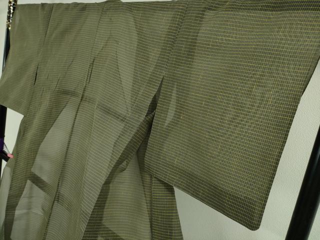 平和屋本店＊極上　夏物　白たか上布　置賜紬　小松紀夫作　格子　証紙付き　逸品　DZAB3100kh6_3