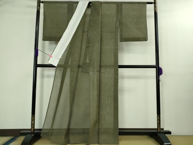 平和屋本店＊極上　夏物　白たか上布　置賜紬　小松紀夫作　格子　証紙付き　逸品　DZAB3100kh6_2