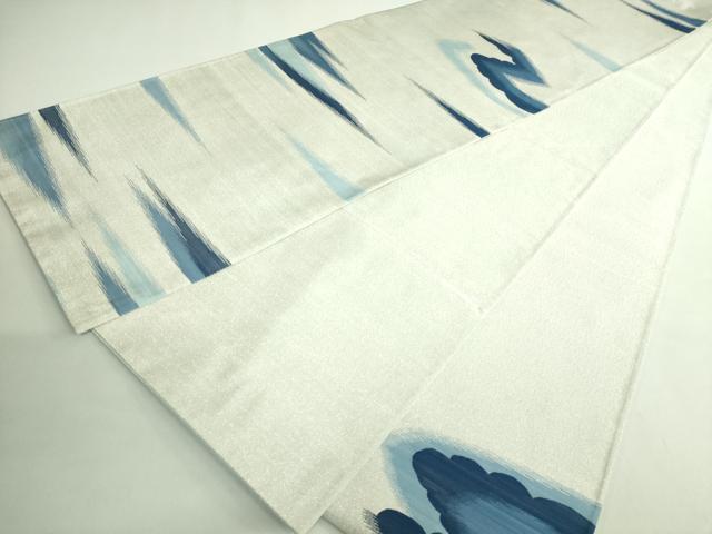 平和屋着物●極上　爪掻き本綴れ　太鼓柄袋帯　藍　霞文　銀糸　逸品　DZAB3109kh6_6
