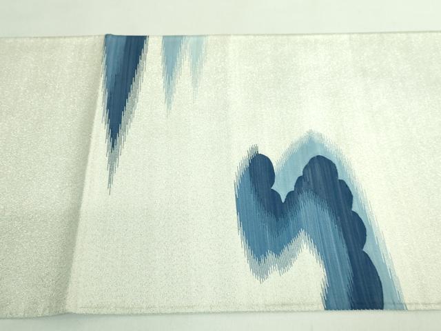 平和屋着物●極上　爪掻き本綴れ　太鼓柄袋帯　藍　霞文　銀糸　逸品　DZAB3109kh6_5
