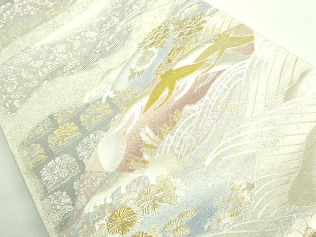 平和屋着物●極上　金彩友禅　卓越技能者・名工・和田光正監修　光阿弥　太鼓柄袋帯　道長名物裂文　金銀彩　逸品　DZAB3117kh6_1