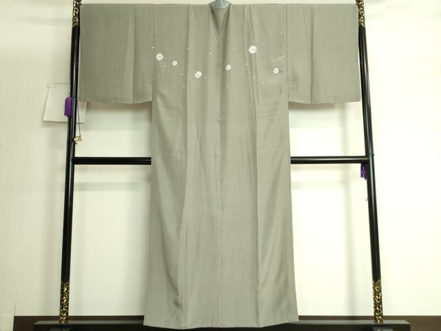平和屋着物●極上　男性　長襦袢　無双仕立て　絞り　利休鼠色地　銀座越後屋扱い　逸品　DZAB3197kh6_1