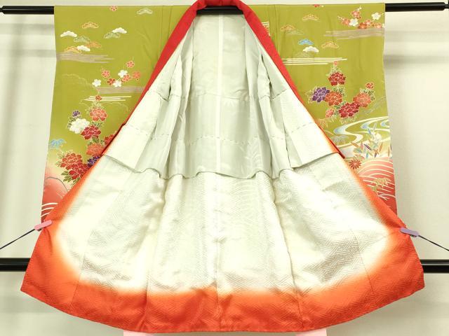 平和屋本店[]極上　七五三　女の子　3歳　祝着　三つ身　花車　暈し染め　金彩　逸品　DZAB3201kh6_1