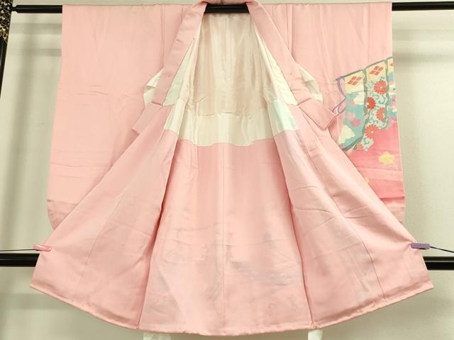 平和屋本店[]極上　七五三　女の子　3歳　祝着　三つ身　友禅　几帳吉祥花松文　暈し染め　逸品　DZAB3203kh6_1