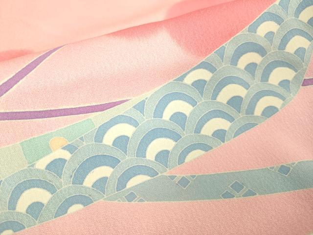 平和屋本店[]極上　七五三　女の子　3歳　祝着　三つ身　友禅　几帳吉祥花松文　暈し染め　逸品　DZAB3203kh6_5