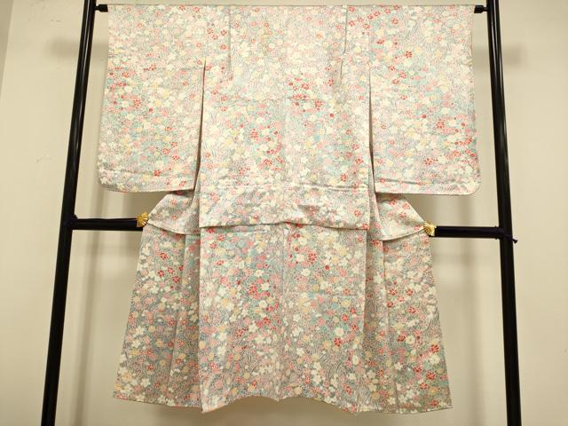平和屋本店[]極上　子供　女の子　9・10歳　小紋　草花文　逸品　DZAB3230kh6