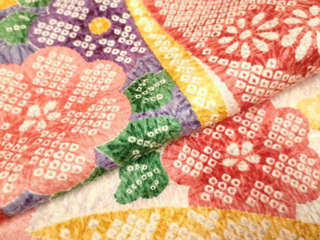 平和屋本店∵極上　女の子　十三参り　子供　祝着・襦袢(半衿刺繍)セット　駒刺繍　束ね熨斗　吉祥花松文　暈し染め　逸品　DZAB3232kh6_5